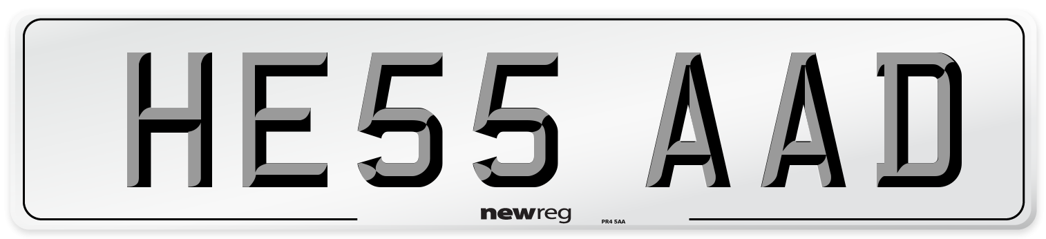 HE55 AAD Number Plate from New Reg